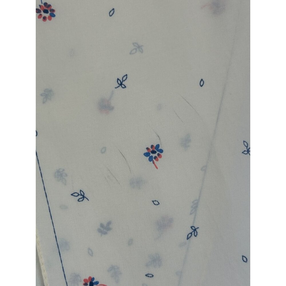 Vintage Jim Renoir Scarf Long Rectangle Ivory Blue Pink Floral 52inx11.25in - Picture 5 of 8